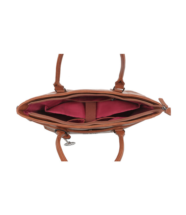 Wimona Carmina Schouder/handtas Cognac/bruin 30X41X12 CM