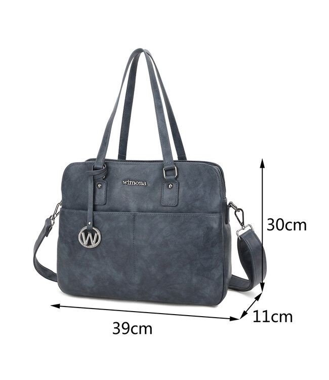 Wimona Carlotta School/werktas Donkerblauw 30X39X11 CM