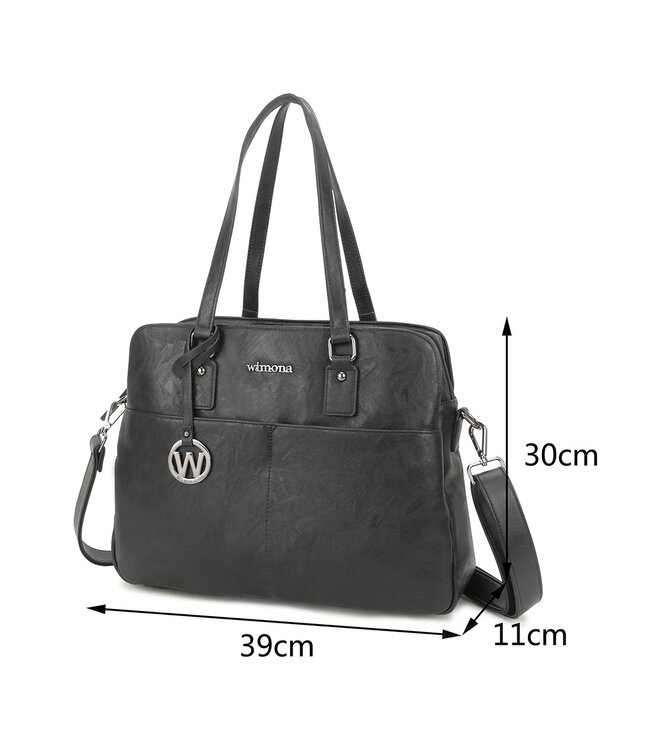 Wimona Carlotta School/werktas Zwart 30X39X11 CM