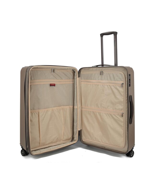 Decent Tourister Koffer Groot Taupe Inhoud 97 Liter 76x47x36cm