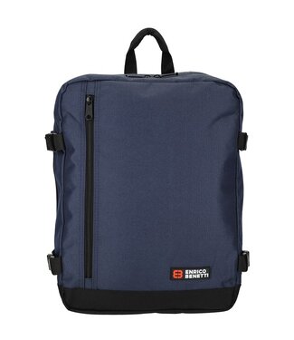 Enrico Benetti KLM Rugzak navy / blauw -  rugtas met laptopvak - GRATIS adreslabel, oogmasker en oordopjes