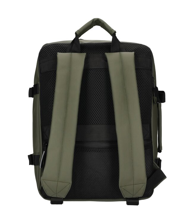 Enrico Benetti Transavia Cabin Rugzak 40x30x20cm Underseater Olijf GRATIS adreslabel, oogmasker en oordopjes