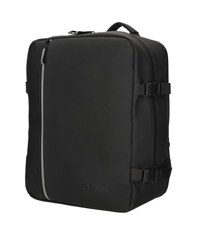Enrico Benetti Transavia Cabin Rugzak 40x30x20cm Underseater Zwart GRATIS adreslabel, oogmasker en oordopjes