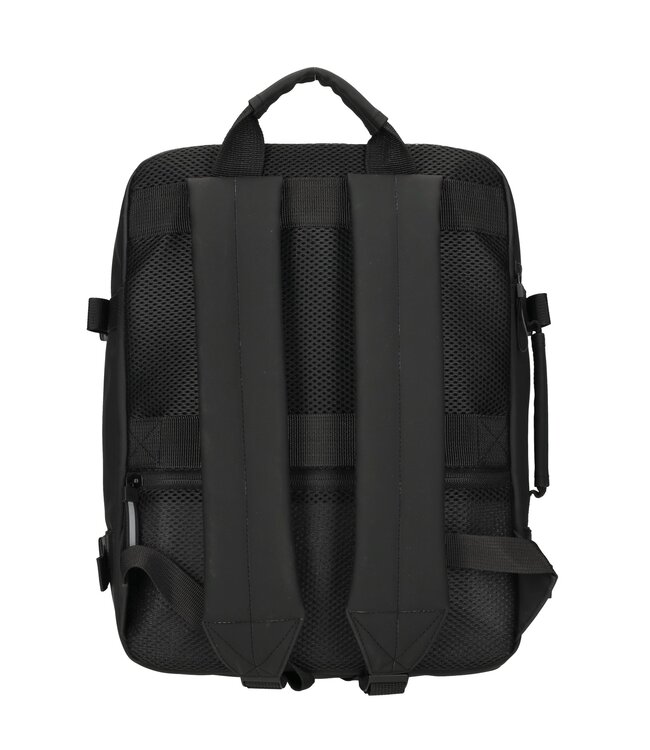 Enrico Benetti Transavia Cabin Rugzak 40x30x20cm Underseater Zwart GRATIS adreslabel, oogmasker en oordopjes