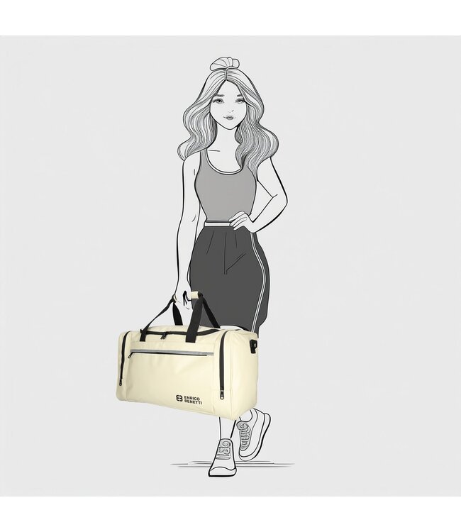 Enrico Benetti Tarpaulin Sporttas / Reistas 55cm Off-White 55x28x31cm - Polyester - cabin luggage