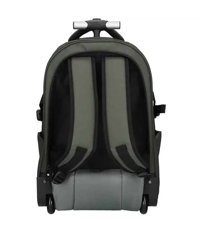 Enrico Benetti KLM Cabine Trolley: 17 inch Laptop Rugtas Trolley Olijfgroen 35x25x50cm - Polyester - handbagage