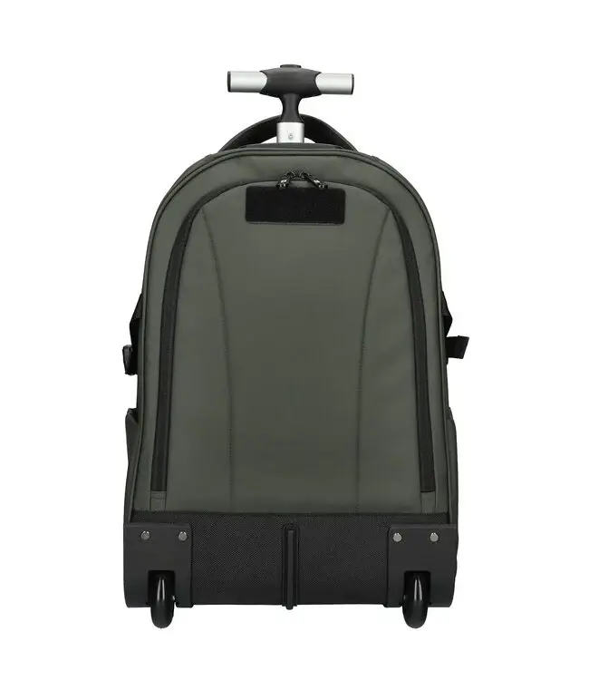 Enrico Benetti KLM Cabine Trolley: 17 inch Laptop Rugtas Trolley Olijfgroen 35x25x50cm - Polyester - handbagage