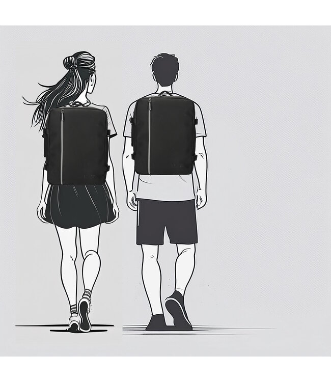 Enrico Benetti Ryanair Enrico Benetti Bergen 17’’ Waterproof Cabin Rugzak – Underseater Handbagage Zwart