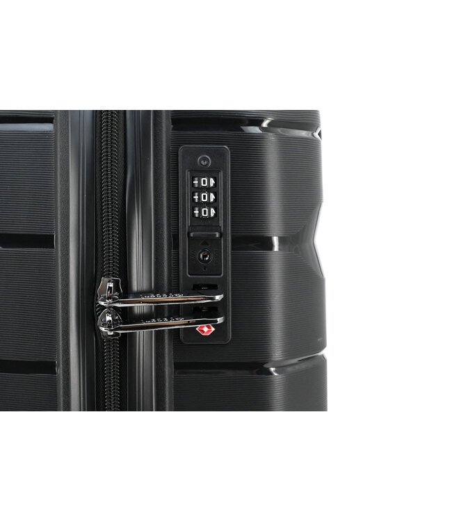 Decent Straight-Line Handbagage koffer Zwart 55x35x20 CM