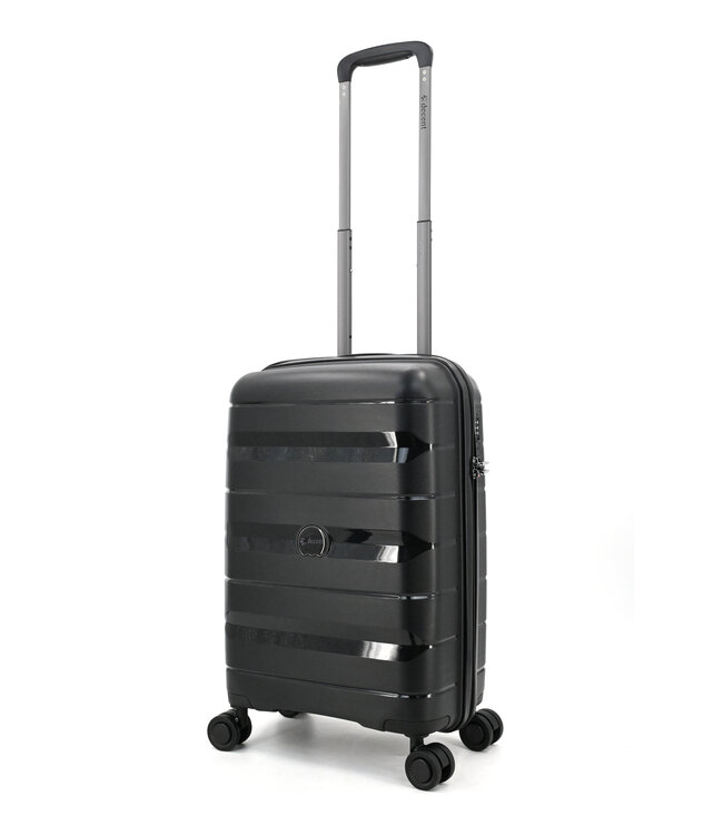 Decent Straight-Line Handbagage koffer Zwart 55x35x20 CM