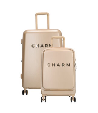 Charm Londen Charm London Capetown Kofferset 2-Delig Champagne – Handbagage & Middenmaat