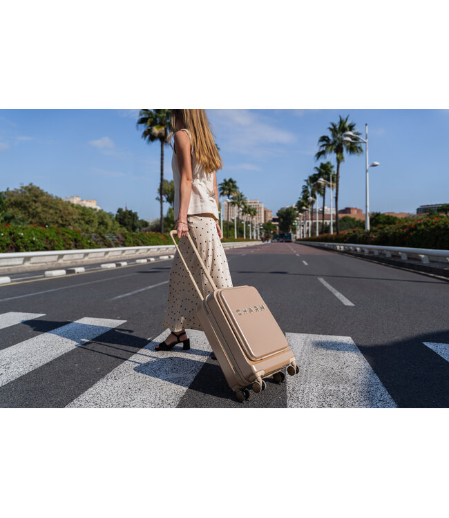 Charm Londen Charm London Capetown Kofferset 2-Delig Champagne – Handbagage & Middenmaat