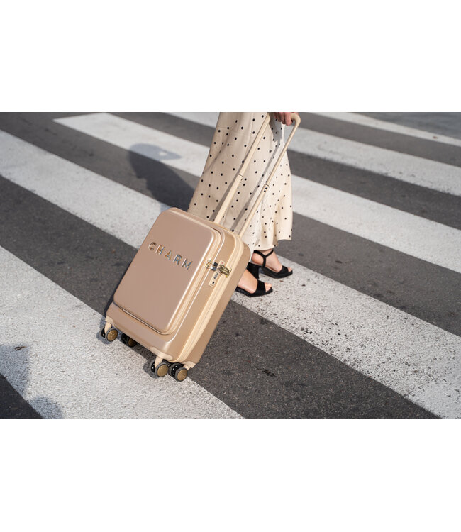 Charm London Capetown Kofferset 2-Delig Champagne – Handbagage & Middenmaat