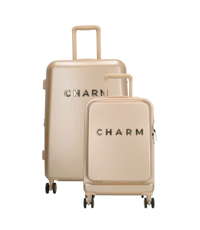 Charm Londen Charm London Capetown Kofferset 2-Delig Champagne – Handbagage & Middenmaat