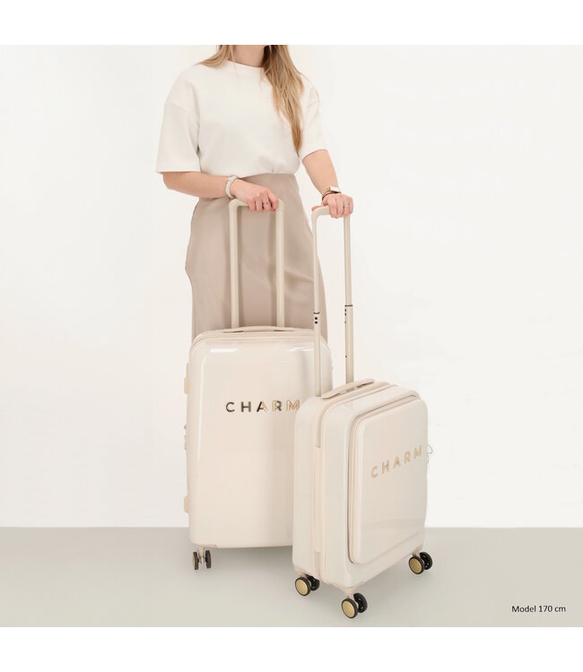 Charm London Capetown Kofferset 2-Delig Beige – Handbagage & Middenmaat