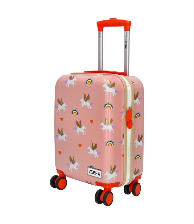 Zebra Trends Avonturier Kinderkoffer – Handbagage Koffer met 4 Wielen – Perfect voor Vakantie & Logeerpartijtjes (3–10 jaar) - Roze