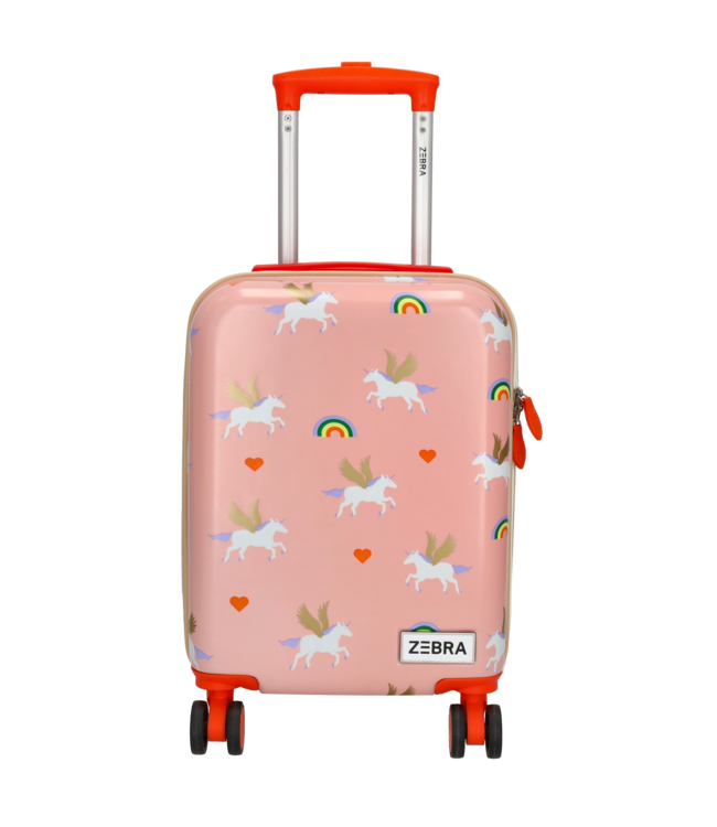 Zebra Zebra Trends Avonturier Kinderkoffer – Handbagage Koffer met 4 Wielen – Perfect voor Vakantie & Logeerpartijtjes (3–10 jaar) - Roze
