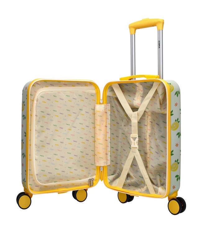 Zebra Zebra Trends Avonturier Kinderkoffer – Handbagage Koffer met 4 Wielen – Perfect voor Vakantie & Logeerpartijtjes (3–10 jaar) - Citroen