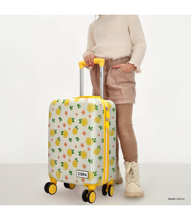 Zebra Zebra Trends Avonturier Kinderkoffer – Handbagage Koffer met 4 Wielen – Perfect voor Vakantie & Logeerpartijtjes (3–10 jaar) - Citroen