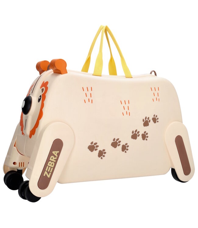 Zebra Trends Ranger Beige Kinderkoffer Zitkoffer – Ride-On Handbagage Koffer voor Kinderen (3–8 jaar)