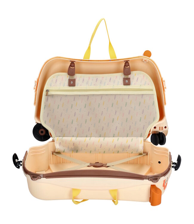 Zebra Zebra Trends Ranger Beige Kinderkoffer Zitkoffer – Ride-On Handbagage Koffer voor Kinderen (3–8 jaar)