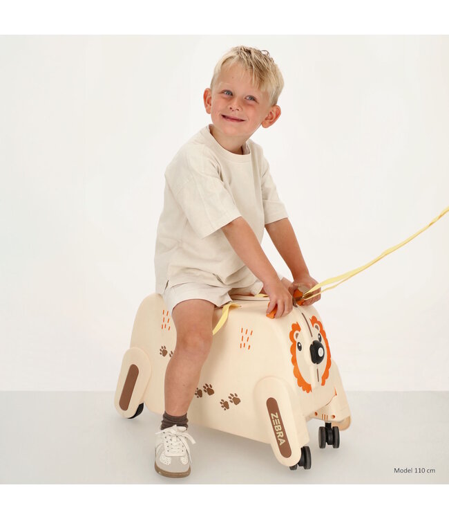 Zebra Trends Ranger Beige Kinderkoffer Zitkoffer – Ride-On Handbagage Koffer voor Kinderen (3–8 jaar)