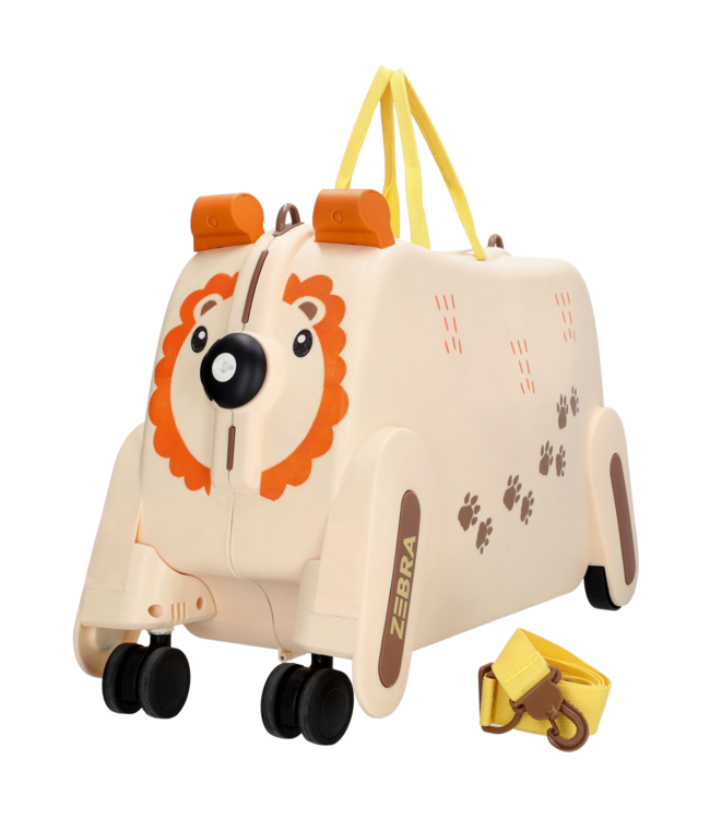 Zebra Zebra Trends Ranger Beige Kinderkoffer Zitkoffer – Ride-On Handbagage Koffer voor Kinderen (3–8 jaar)