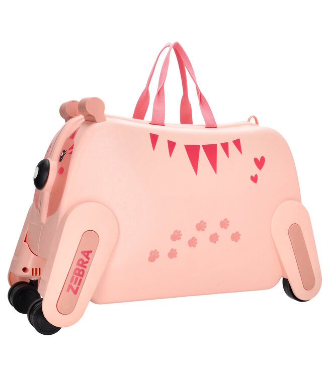 Zebra Trends Ranger Roze Kinderkoffer Zitkoffer – Ride-On Handbagage Koffer voor Kinderen (3–8 jaar)