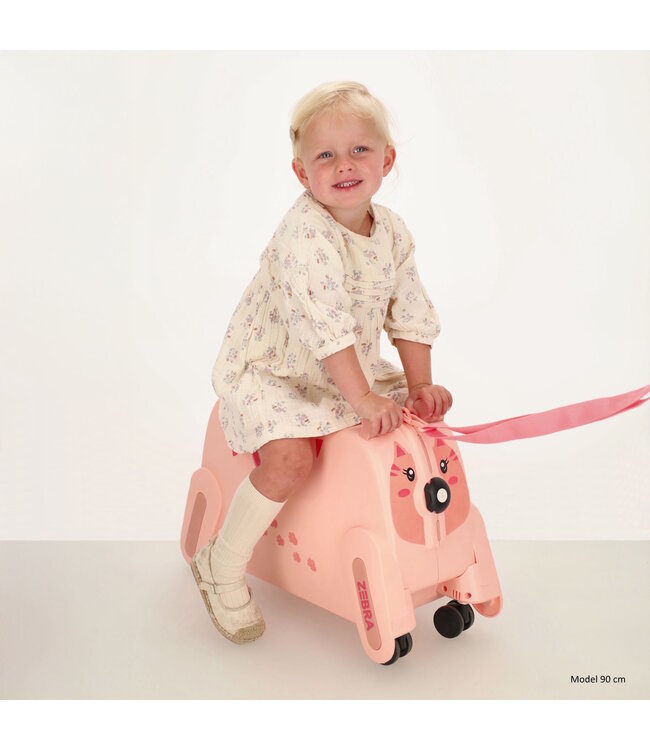 Zebra Zebra Trends Ranger Roze Kinderkoffer Zitkoffer – Ride-On Handbagage Koffer voor Kinderen (3–8 jaar)