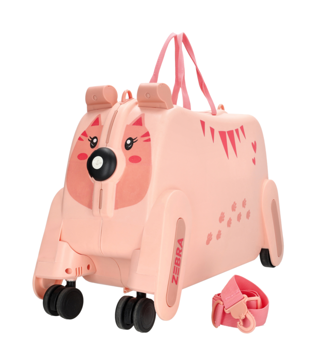 Zebra Trends Ranger Roze Kinderkoffer Zitkoffer – Ride-On Handbagage Koffer voor Kinderen (3–8 jaar)