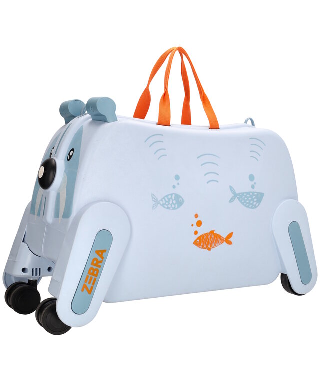 Zebra Zebra Trends Ranger Blauw Kinderkoffer Zitkoffer – Ride-On Handbagage Koffer voor Kinderen (3–8 jaar)