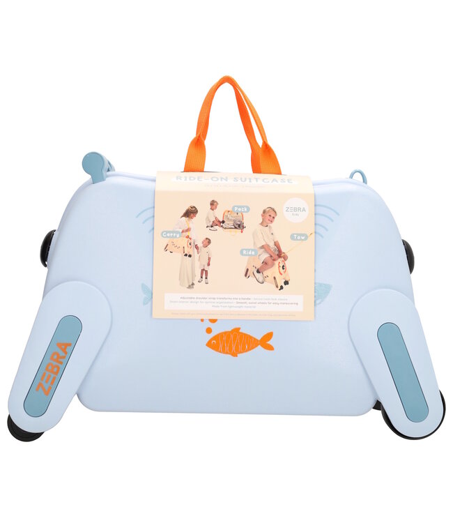 Zebra Trends Ranger Blauw Kinderkoffer Zitkoffer – Ride-On Handbagage Koffer voor Kinderen (3–8 jaar)