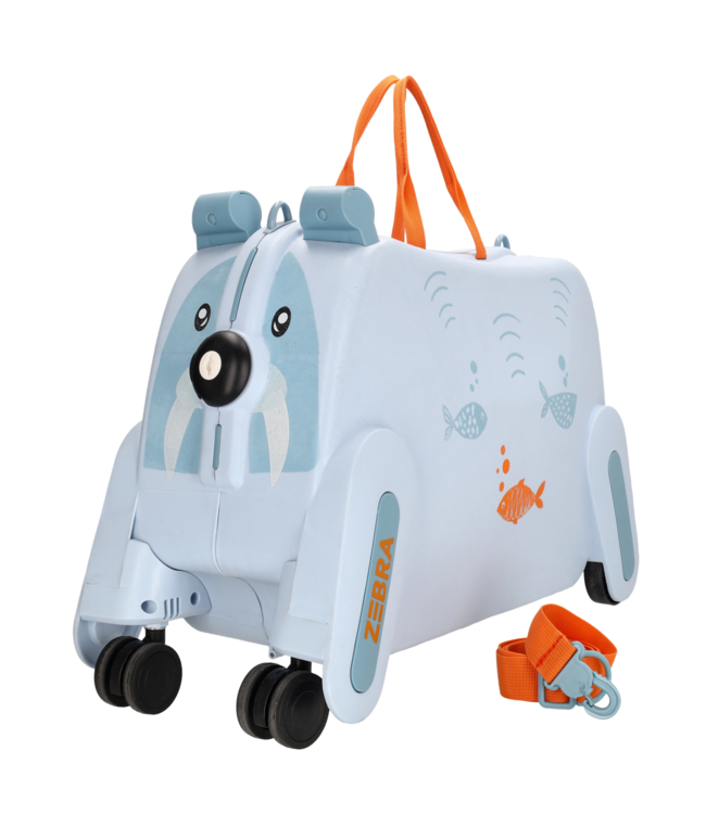 Zebra Trends Ranger Blauw Kinderkoffer Zitkoffer – Ride-On Handbagage Koffer voor Kinderen (3–8 jaar)