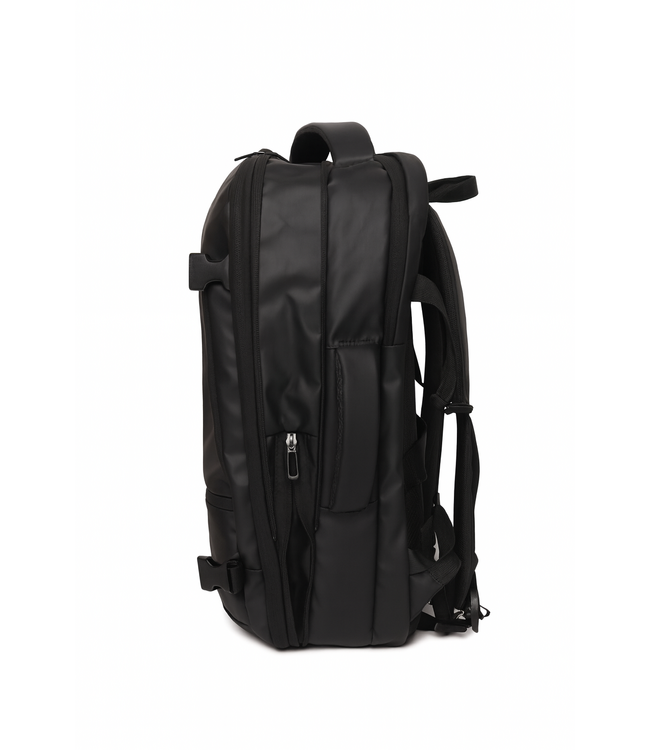 Basic Vacuum Fietsrugzak Zwart met Expandable Functie en Cijferslot – Waterafstotend, Vacuümvak & Laptopvak – Ideaal voor Fiets, Motor en Reizen – 48×28×13 cm