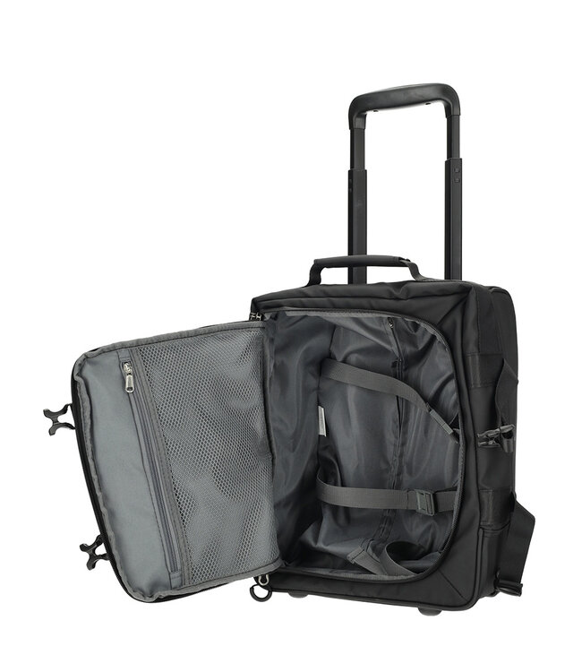 Enrico Benetti Transavia gratis bagage geschikte afmeting – Enrico Benetti Stockholm underseater met wielen 40x30x20 cm – waterafstotende wieltas voor onder de vliegtuigstoel – Zwart