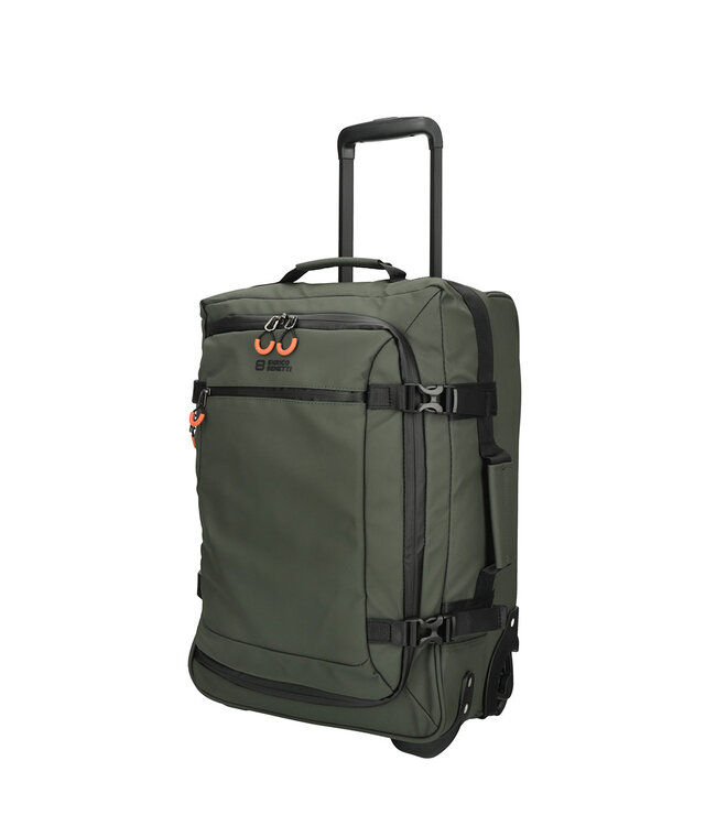 Enrico Benetti Enrico Benetti Stockholm handbagage reistas Olijfgroen – lichtgewicht 2-wiels cabin bag – 55x35x20 cm – 38,5 liter – waterafstotend nylon/polyester