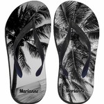 Palmboom slipper zwart wit met naam