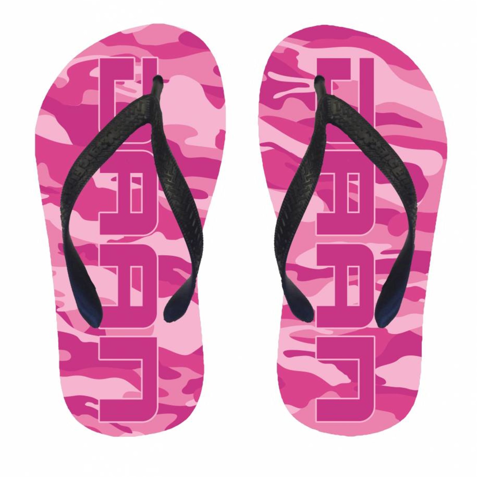 Slippers camouflage met naam