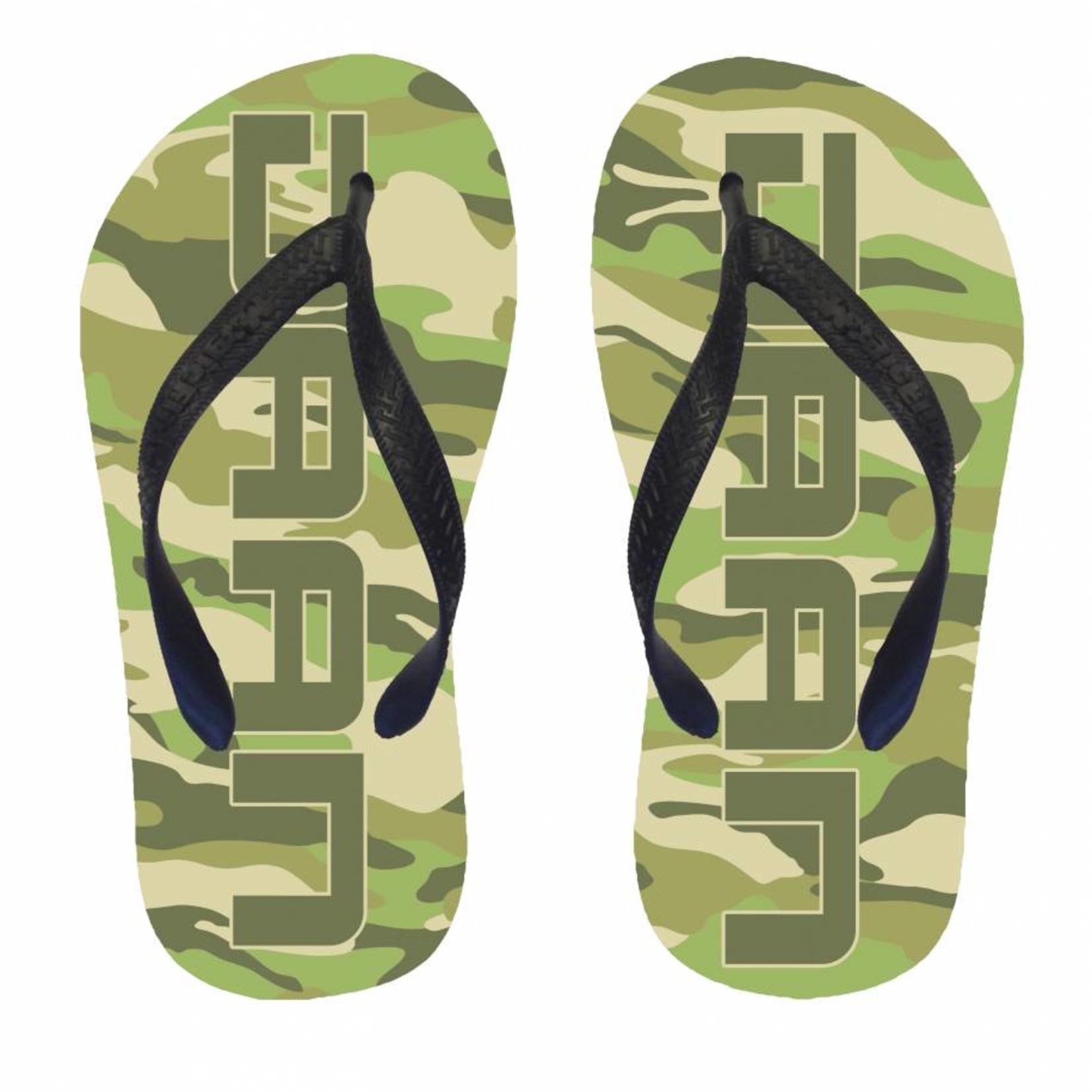 Slippers camouflage met naam