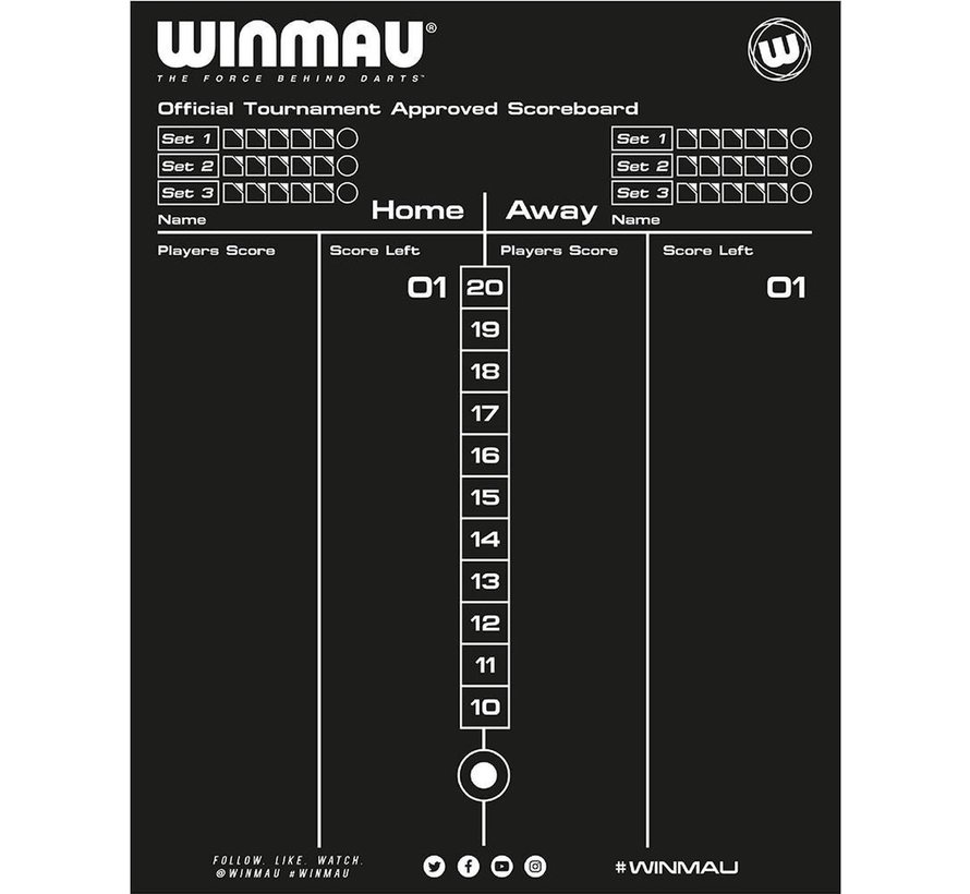 Winmau Dry Wipe Dubbelzijdig Scorebord