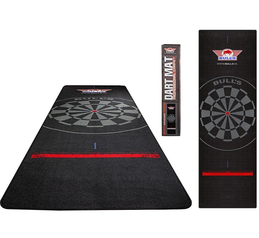 Bulls Carpet dartmat met oche - Zwart 300 x 95 cm