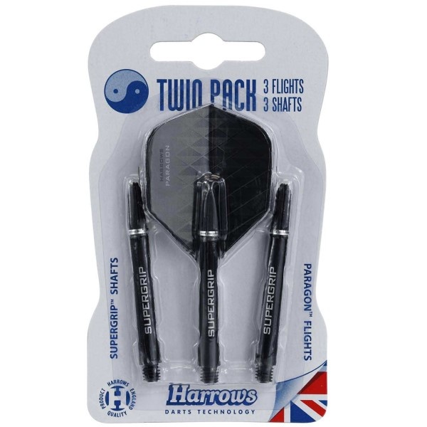 Harrows Darts Harrows Twin Pack Paragon | Zwart Harrows Darts Harrows Twin Pack Paragon | Zwart