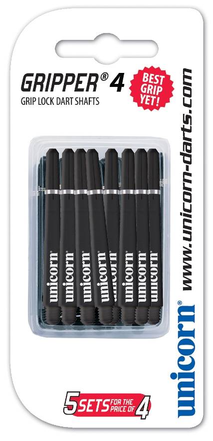 Unicorn Darts Gripper 4 Black Shafts - 5 pack Unicorn Darts Gripper 4 Black Shafts - 5 pack