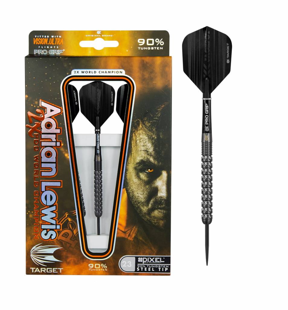 Target Darts Adrian Lewis Black Pixel Grip 90% Target Darts Adrian Lewis Black Pixel Grip 90%