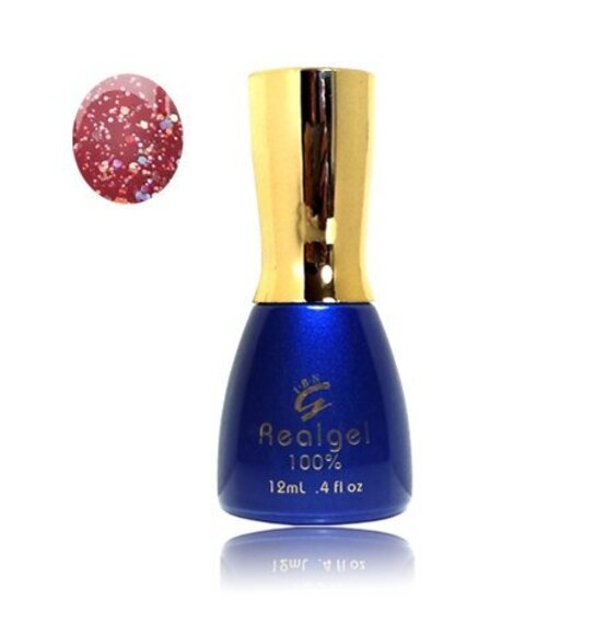 Real Nail Gel-Nagellack Rot Glitzer