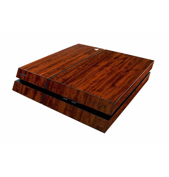 PS4 Aufkleber Dunkles Holz Eiche