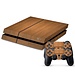 PS4 Aufkleber Holz Kirsche