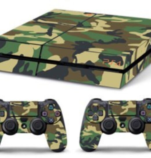 PS4 Aufkleber Camouflage Grün