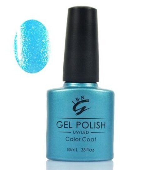 IBN Gel-Nagellack Hellblau Glitzer