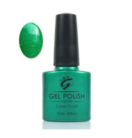 IBN Gel-Negallack Grün Glitzer